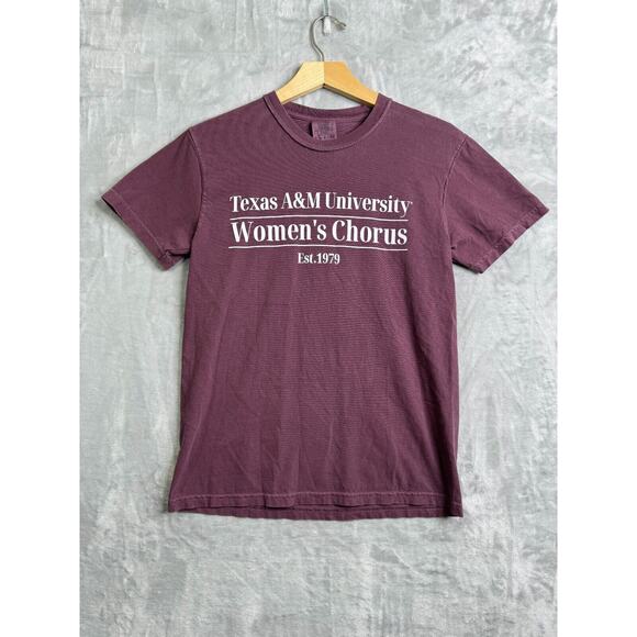 Texas A&M University Womens Chorus T Shirt Small Red Comfort Colors Short Sleeve - Picture 1 of 10